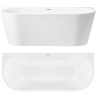 ванна акриловая Rea Capri 179,5x76 пристенная, white (REA-W1863)