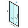 душові двері Rea Rapid Slide 100x195 безпечне скло, прозоре (REA-K6400)