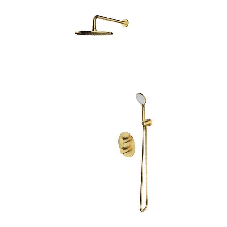 душова система з термостатом Omnires Y brushed brass (SYSYT05BSB)