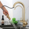 смеситель для кухни Rea Eco Fresh с выдвижным изливом, brushed gold (REA-B7596)