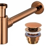 сифон для умывальника с донным клапаном Rea click-clack copper (REA-A5697)