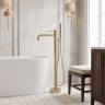 змішувач для ванни Rea Lungo Diamond підлоговий brushed gold (REA-B2246)