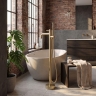 змішувач для ванни Rea Lungo Diamond підлоговий brushed gold (REA-B2246)