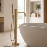змішувач для ванни Rea Lungo Diamond підлоговий brushed gold (REA-B2246)