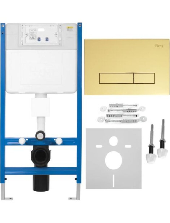 інсталяційна система Rea для унітазу + кнопка HD gold (KPL-E9560)