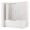 штора для ванны Rea Dario 120x140 brush gold стекло прозрачное (REA-W7888)