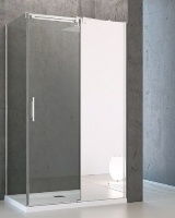 душевые двери Radaway Espera Mirror DWJ 140x200, правые, прозр. стекло + зеркальная стенка  (380114-71R)