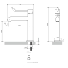 смеситель для умывальника Omnires Y 23 cm brushed nickel (Y1212CID-NI)