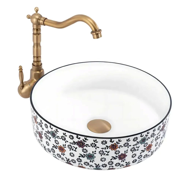 умывальник Rea Stefania 36x36 накладной, pattern (REA-U9852)