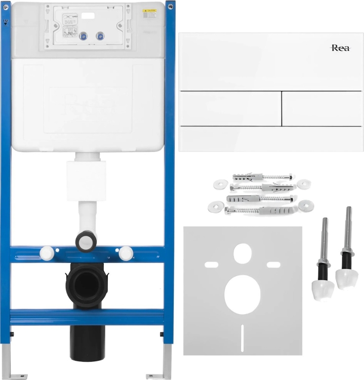 інсталяційна система Rea для унітазу + кнопка T white glass (KPL-E0052)