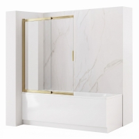 штора для ванни Rea Dario 80x140 brush gold скло прозоре (REA-W7882)