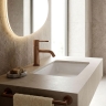змішувач для умивальника Rea Lungo Diamond Low brushed copper (REA-B9844)