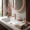змішувач для умивальника Rea Lungo Diamond Low brushed copper (REA-B9844)