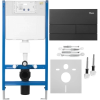 інсталяційна система Rea для унітазу + кнопка T steel black (KPL-E0056)
