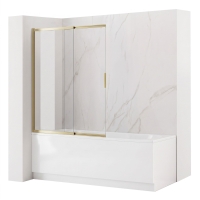 штора для ванни Rea Dario 100x140 brush gold скло прозоре (REA-W7885)