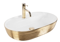 умывальник Rea Aura 60,5x40,5 white/gold brush (REA-U6900)