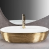 умивальник Rea Aura 60,5x40,5 white/gold brush (REA-U6900)