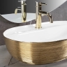 умивальник Rea Aura 60,5x40,5 white/gold brush (REA-U6900)