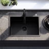 кухонна мийка Rea Liam 58x45 із сифоном, black (ZLE-06008)