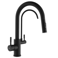 смеситель для кухни Rea Eco Fresh с выдвижным изливом, black (REA-B7564)