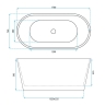 ванна акрилова Rea Ofelia 170х74 + сифон + клапан click/clack, white (REA-W0126)