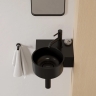 умывальник Omnires Ovo M+ 34,5х33,5 угловой, правый, matt black lava  (OVO335UWPBLV)