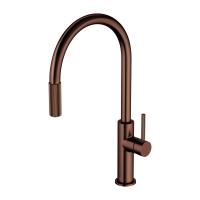 змішувач для кухні Omnires Switch на дві води з висувним виливом, brushed antique copper (SW9059ORB)