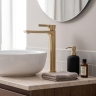 смеситель для умывальника Rea Maxim Premium high brushed gold (REA-B8951)