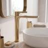 смеситель для умывальника Rea Maxim Premium high brushed gold (REA-B8951)