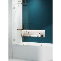 штора для ванны Radaway Essenza Pro PNJ 90 безопасное стекло, прозрачное, золото (10101090-09-01)