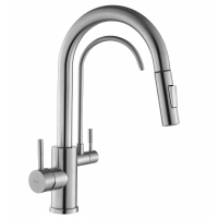 смеситель для кухни Rea Eco Fresh с выдвижным изливом, brushed nickel (REA-B7563)