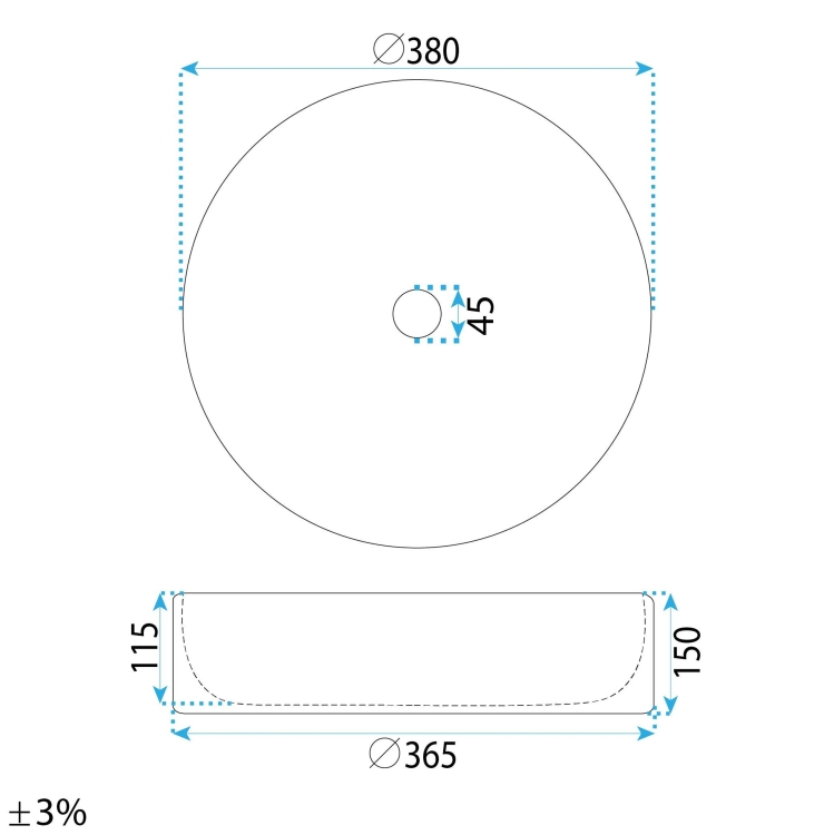 умивальник Rea Duo 38х15 white (REA-U3602)