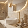 змішувач для умивальника Rea Arcos brushed gold (REA-B6972)
