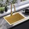 кухонная мойка Rea Liam 58x45 с сифоном, brush gold (ZLE-06007)