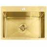 кухонная мойка Rea Liam 58x45 с сифоном, brush gold (ZLE-06007)