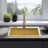 кухонная мойка Rea Liam 58x45 с сифоном, brush gold (ZLE-06007)