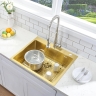 кухонная мойка Rea Liam 58x45 с сифоном, brush gold (ZLE-06007)
