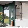 штора для ванны Radaway NES PNJ I 60 левая, безопасное стекло, factory, чёрная (10011060-54-55L)