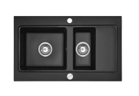 кухонная мойка Rea Fox 46,5x78 black (ZLE-00134) + сифон