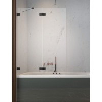 штора для ванны Radaway Essenza Pro PND II 130 левая, безопасное стекло, прозрачное, чёрная (10102130-54-01L)