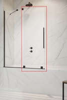 штора для ванны Radaway Furo PND II 58,8x150 левая, прозрачное стекло, черный (10109588-54-01L)