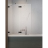 штора для ванны Radaway Essenza Pro PND II 140 левая, безопасное стекло, прозрачное, чёрная (10102140-54-01L)