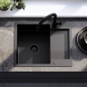 кухонная мойка Rea Paul 60x48 с сифоном, black (ZLE-06011)