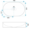 умивальник Rea Iris 70x35,5 grey matt (REA-U4306)