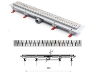 душовий канал MCH З горизонтальним фланцем, решітка Медіум 35 см (CH-350MN1)
