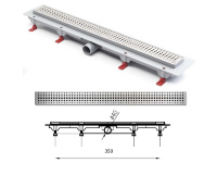 душовий канал MCH З горизонтальним фланцем, решітка Бейзик 35 см (CH-350BN1)