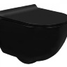 унітаз Rea Carlo підвісний, чорний глянсовий + сидіння дюропласт soft-cloth (REA-C8405G)