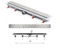 душовий канал MCH З горизонтальним фланцем, решітка Квадрати 35 см (CH-350SN1)