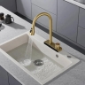 смеситель для кухни Rea Conor с выдвижным изливом, gold brush (REA-B6312)