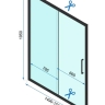 душевая дверь Rea Rapid Slide 150x195 безопасное стекло, прозрачное, gold brush (REA-K9380)